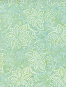 TT Tonga Mini Gulf Coast Batiks Hibiscus - B6874-ALOE - Cotton Batik Fabric