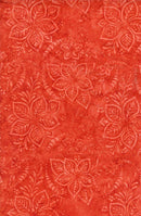 TT Tonga Mini Gulf Coast Batiks Hibiscus - B6874-ORANGE - Cotton Batik Fabric