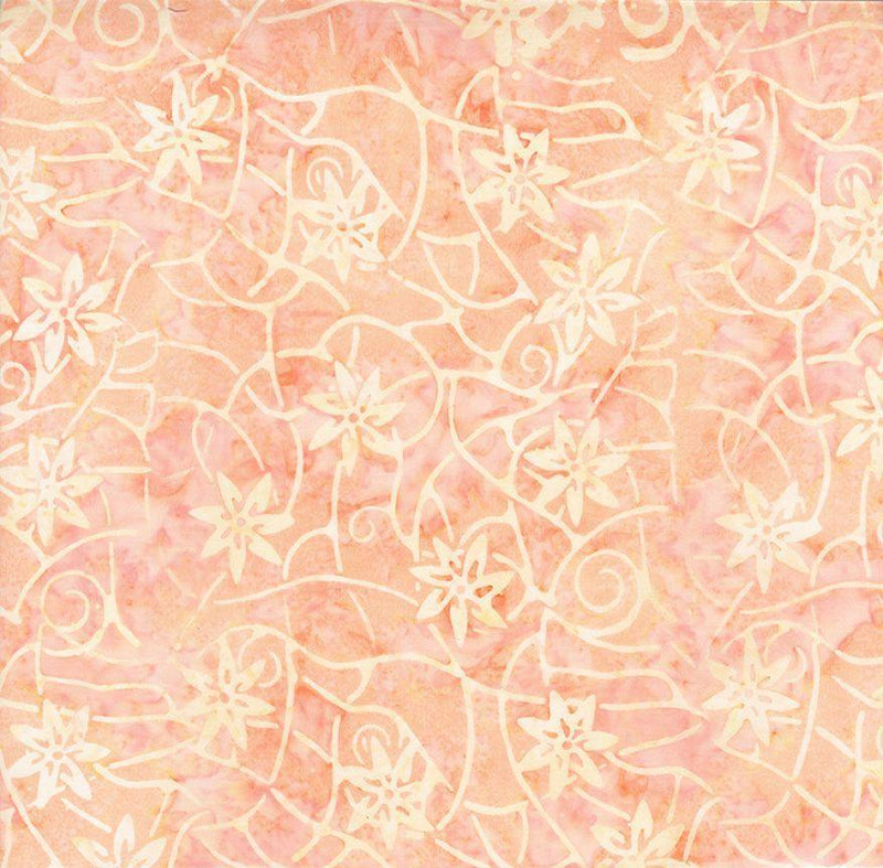 TT Tonga Mini Gulf Coast Batiks Rustic Blooms - B8167-APRICOT - Cotton Batik Fabric