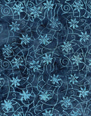 TT Tonga Mini Gulf Coast Batiks Rustic Blooms - B8167-SEA - Cotton Batik Fabric