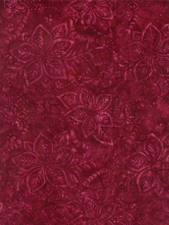TT Tonga Mini Starfish Batiks Hibiscus - B6874-GARNET - Cotton Batik Fabric