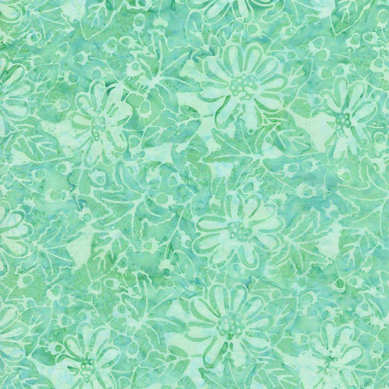 TT Tonga Pixie Batiks Water Painted Floral - B3064-MEADOW - Cotton Fabric