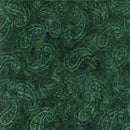 TT Tonga Poinsettia Dotted Paisley Batiks - B4072-EVERGREEN - Cotton Fabric