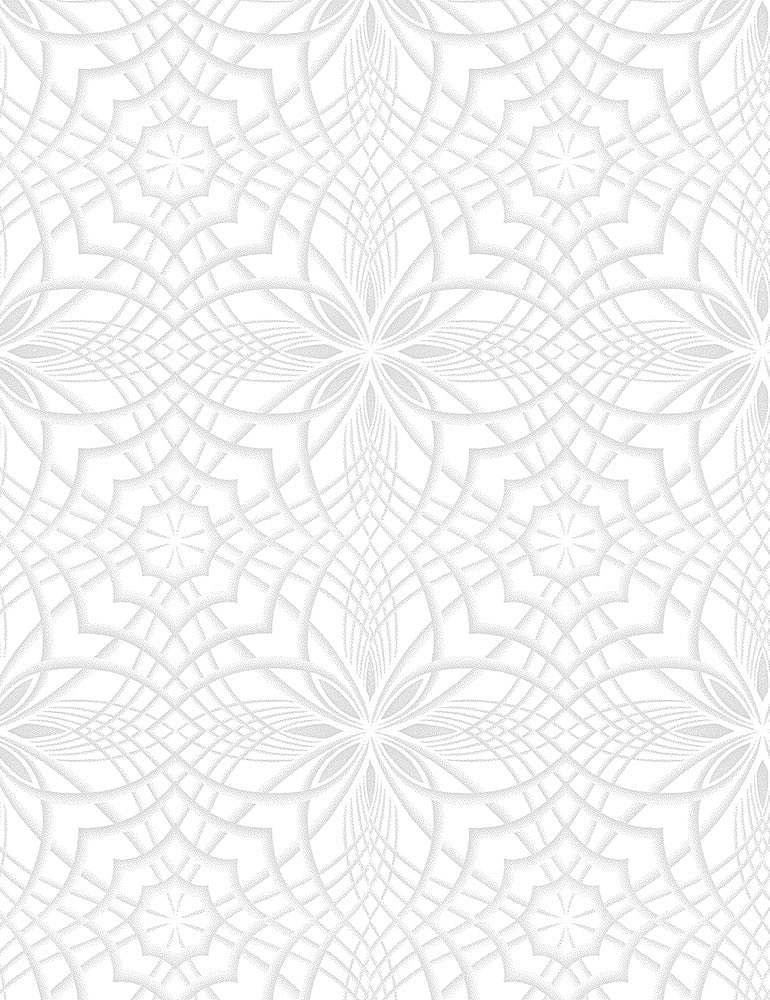 TT Whiteout Kaleidoscope - HUE-C1712-WHITE - Cotton Fabric