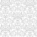 TT Whiteout Large Damask Pattern - C3108-WHITE - Cotton Fabric