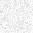 TT Whiteout Scrolls & Snowflakes - C3911-WHITE - Cotton Fabric