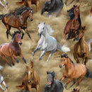 TT Wild Horses - CD3483-NATURAL - Cotton Fabric