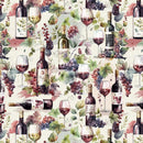 TT Wine Tasting Wine Bottles & Glasses - CD4174-MULTI - Cotton Fabric