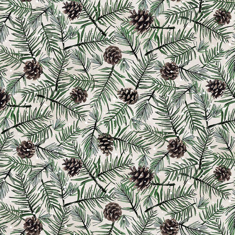 TT Winter Wonderland Pinecone - CD3695-BEIGE - Cotton Fabric