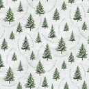 TT Winter Wonderland Trees with Winter Scripts - CD3693-FOREST - Cotton Fabric
