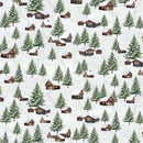 TT Winter Wonderland Winter Cabin Scenic - CD3692-MULTI - Cotton Fabric