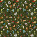 TT Woodland Retreat Fly Fishing Lures - CD3480-HUNTER - Cotton Fabric