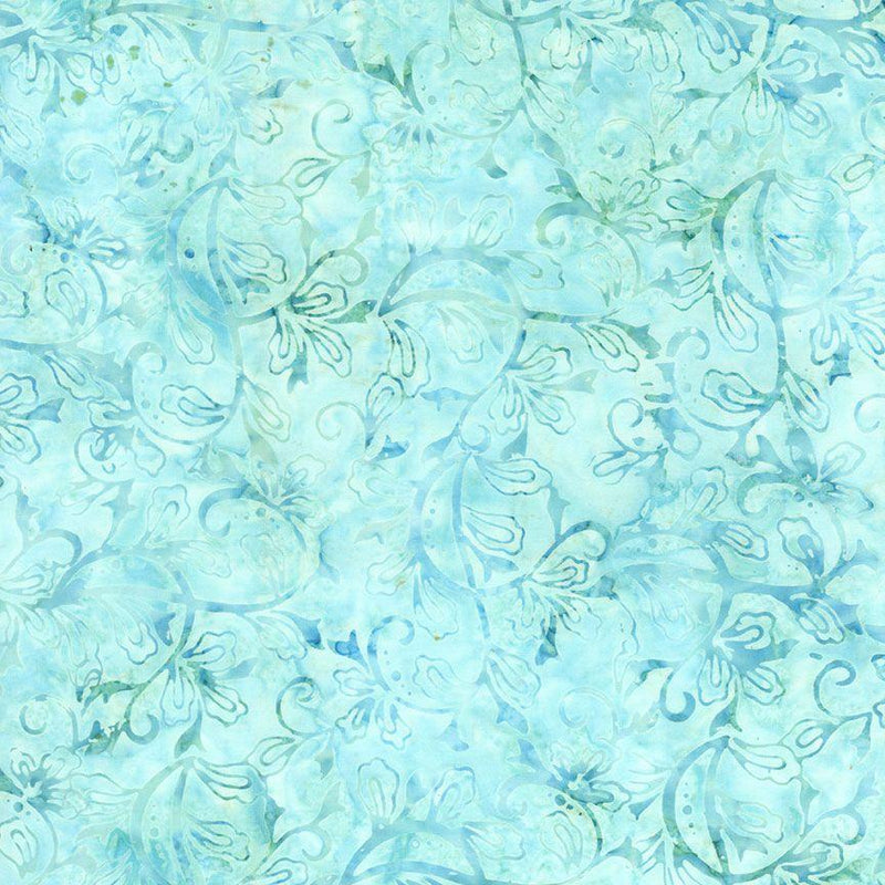 TT XTONGA- 108" Swirl Tropical Leaves - B3089-SHORE - Cotton Fabric