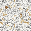 TT You Had Me at Meow Ball of Yarn And Text - CD2063-NATURAL - Cotton Fabric