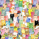 WHM 108" Quilt Back Full Of Purrsonality - 55004DW-1DES Multi - Cotton Fabric
