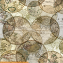 WHM 108" Quilt Back World Globes - 51386D-X - Cotton Fabric