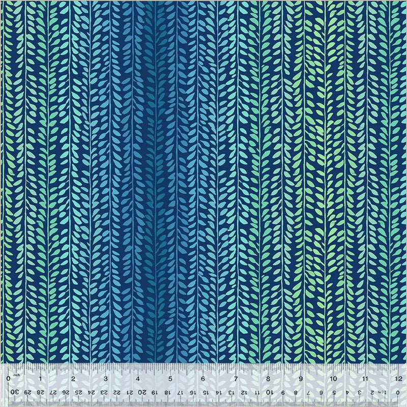 WHM Buttercup Garden Rows - 54022-1 Navy - Cotton Fabric