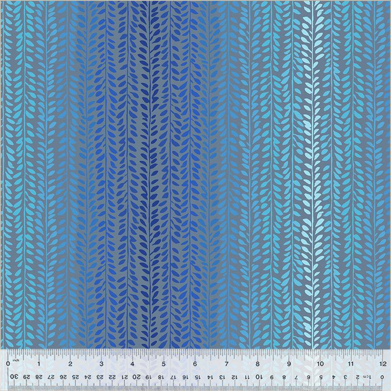 WHM Buttercup Garden Rows - 54022-3 Slate - Cotton Fabric