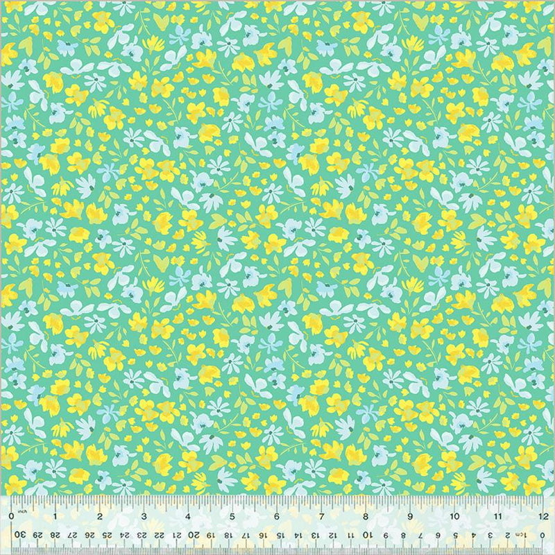 WHM Buttercup Petite Blooms - 54023-6 Jade - Cotton Fabric