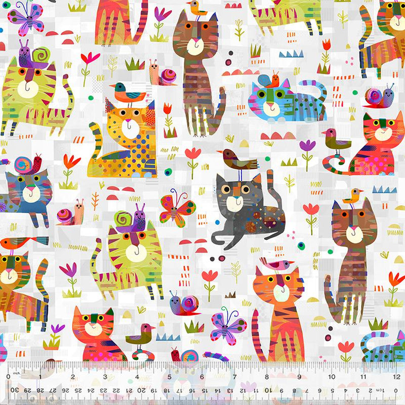 WHM Catsville - 53482D-1 Multi - Cotton Fabric