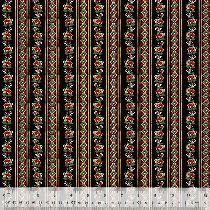 WHM Circa: Turkey Red Meander - 54727-2 Black - Cotton Fabric