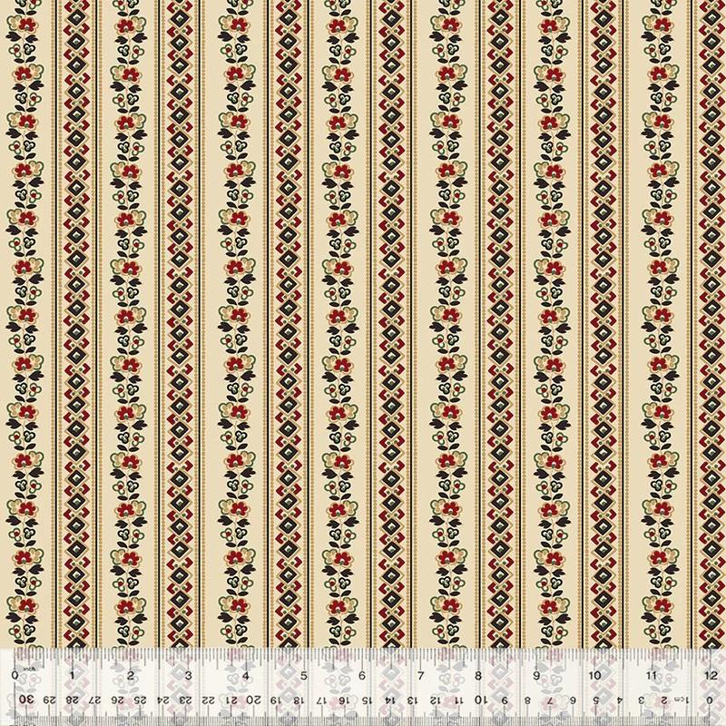 WHM Circa: Turkey Red Meander - 54727-4 Cream - Cotton Fabric