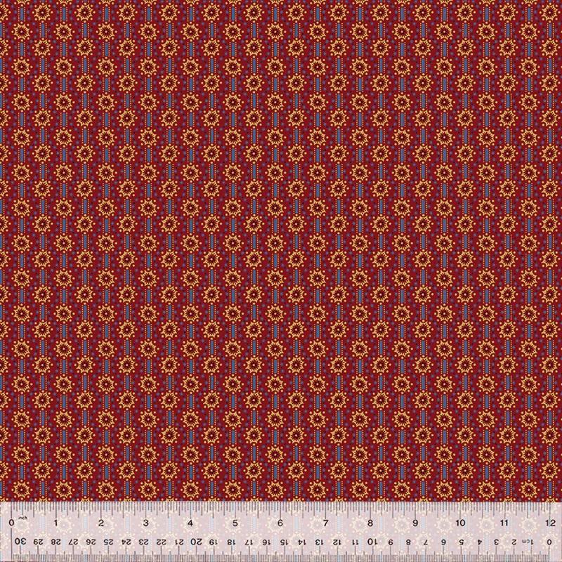 WHM Circa: Turkey Red Sunbursts - 54728-1 Turkey Red - Cotton Fabric