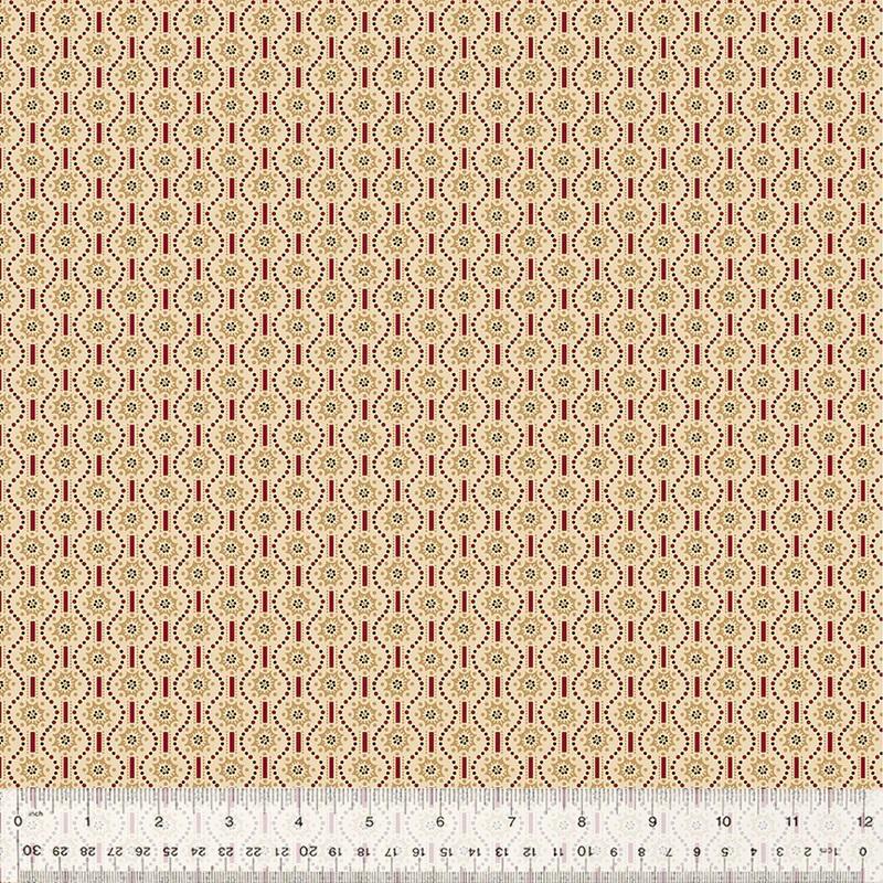 WHM Circa: Turkey Red Sunbursts - 54728-4 Cream - Cotton Fabric