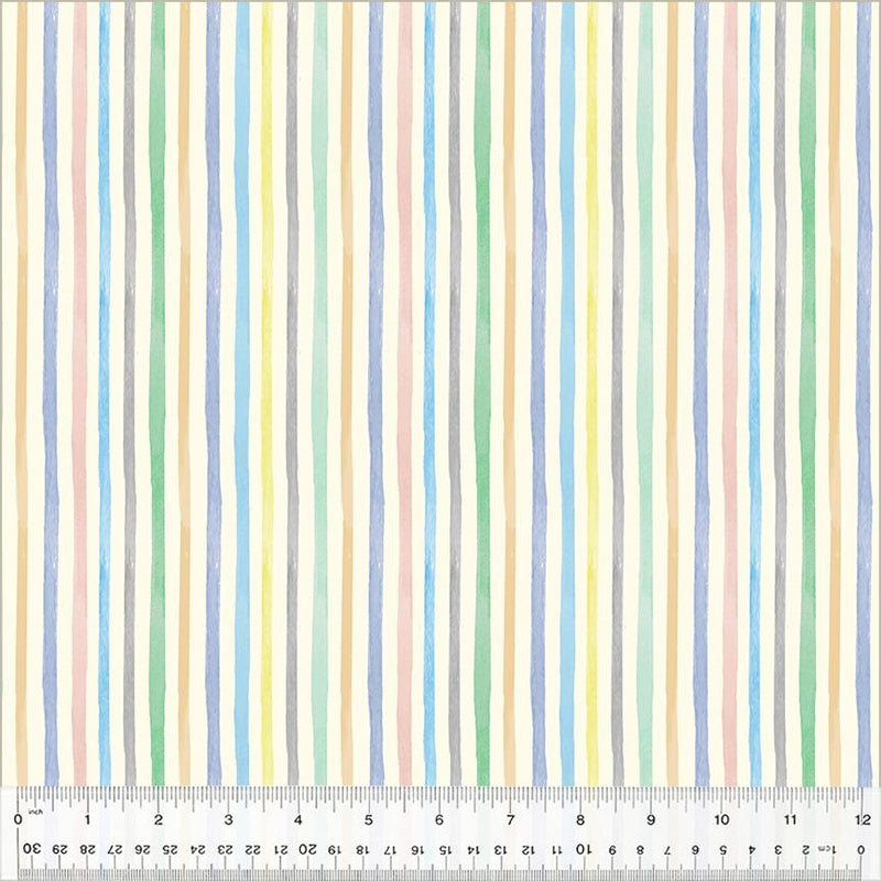 WHM Count on Me Stripe - 53901-1 Ivory - Cotton Fabric