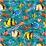 WHM Deep Sea Aquatic Beauties - 54329-2 Paradise - Cotton Fabric