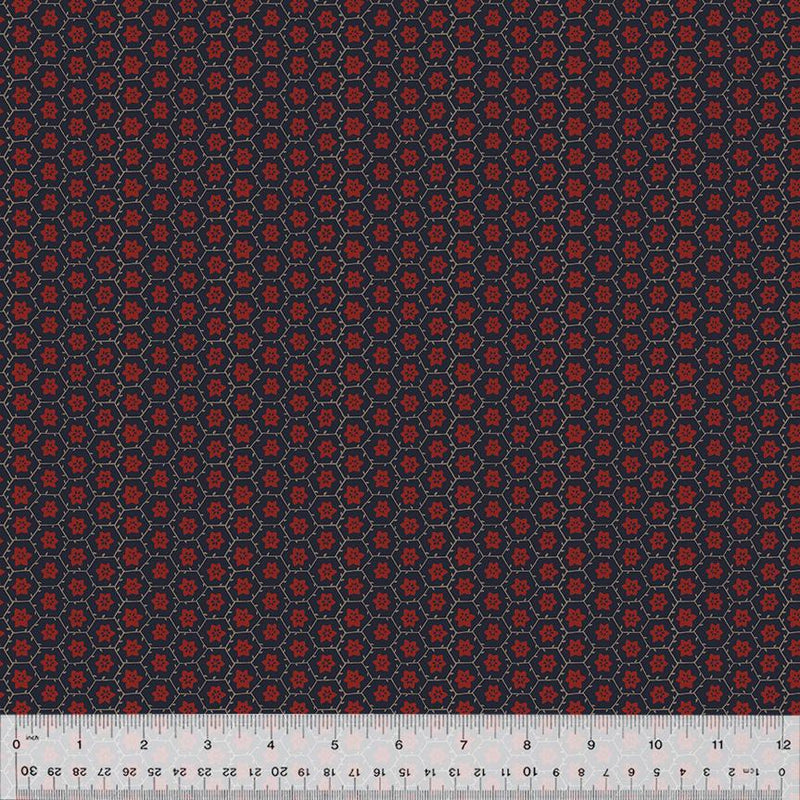 WHM Duchess Floral Mesh - 54581-2 Navy - Cotton Fabric