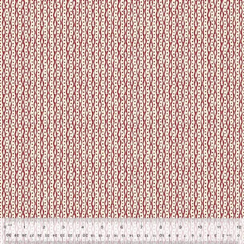 WHM Duchess Leaf Row - 54582-5 Ecru - Cotton Fabric
