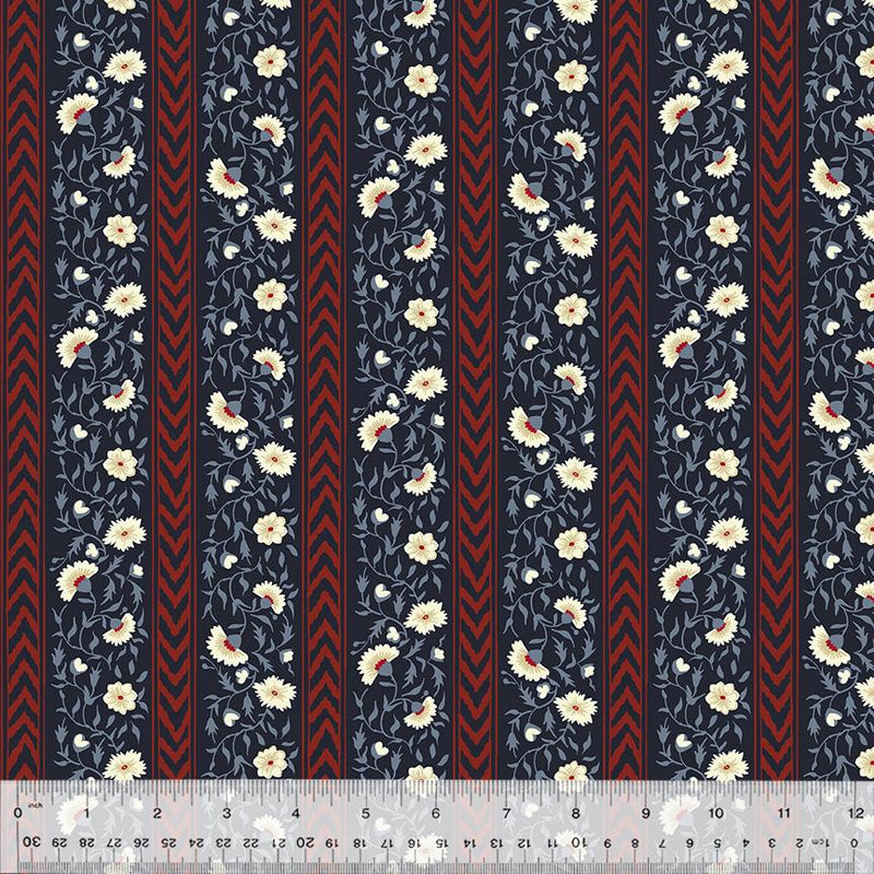 WHM Duchess Petal Course - 54577-2 Navy - Cotton Fabric