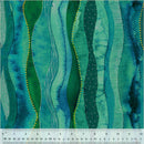 WHM Ebb & Flow Cascade - 54027DM-2 Emerald - Cotton Metallic Fabric