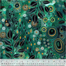 WHM Ebb & Flow Enchanted - 54025DM-2 Emerald - Cotton Metallic Fabric