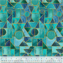 WHM Ebb & Flow Sea Glass - 54028DM-1 Aqua - Cotton Metallic Fabric