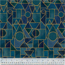 WHM Ebb & Flow Sea Glass - 54028DM-5 Marine - Cotton Metallic Fabric