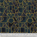 WHM Ebb & Flow Sea Glass - 54028DM-6 Ink - Cotton Metallic Fabric