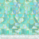 WHM Ebb & Flow Sea Glass - 54028DM-7 Larimar - Cotton Metallic Fabric
