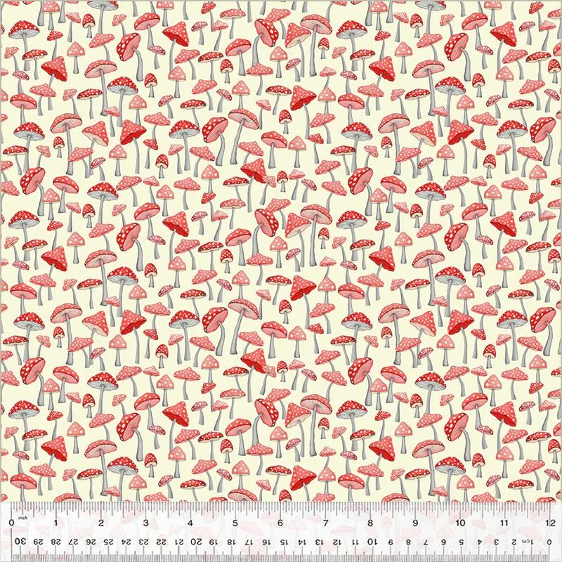 WHM Enchanted Woods Mushroom Garden - 54523-9 Red - Cotton Fabric