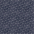 WHM Faded Indigo Daisy Toss - 55446-5 Dark Indigo - Cotton Fabric