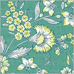 WHM Fanfare Jacobean Garden - 54374-2 Jade - Cotton Fabric