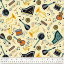WHM Feeling Jazzy Live Jazz - 54428-2 Ivory/Multi - Cotton Fabric