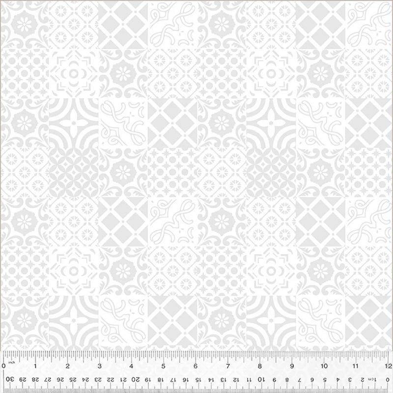 WHM Frosting Azulejo - 54617-1 White - Cotton Fabric