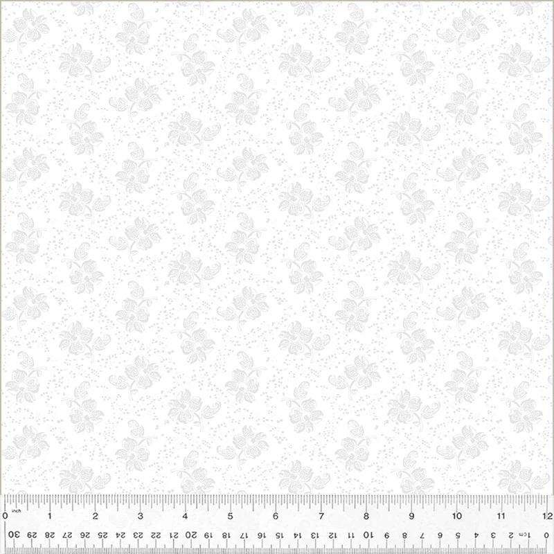 WHM Frosting Fleurette - 54608-1 White - Cotton Fabric