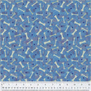 WHM Fur-ever Friends Fetch Bone - 54533D-5 Blue - Cotton Fabric