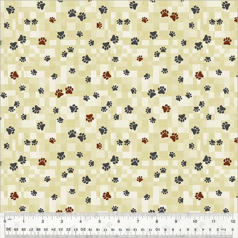 WHM Fur-ever Friends Trail Home - 54534D-1 Cream - Cotton Fabric