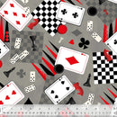 WHM Game Night Game On - 53774-1 Grey - Cotton Fabric