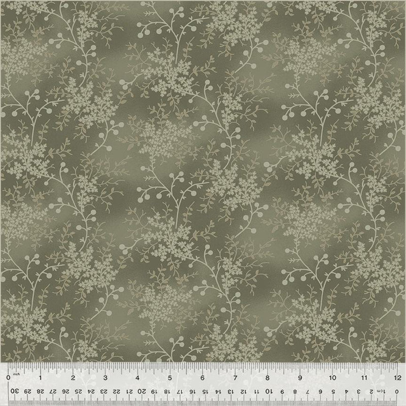 WHM Garden Tale Floral Vine - 51187A-8 Breen - Cotton Fabric