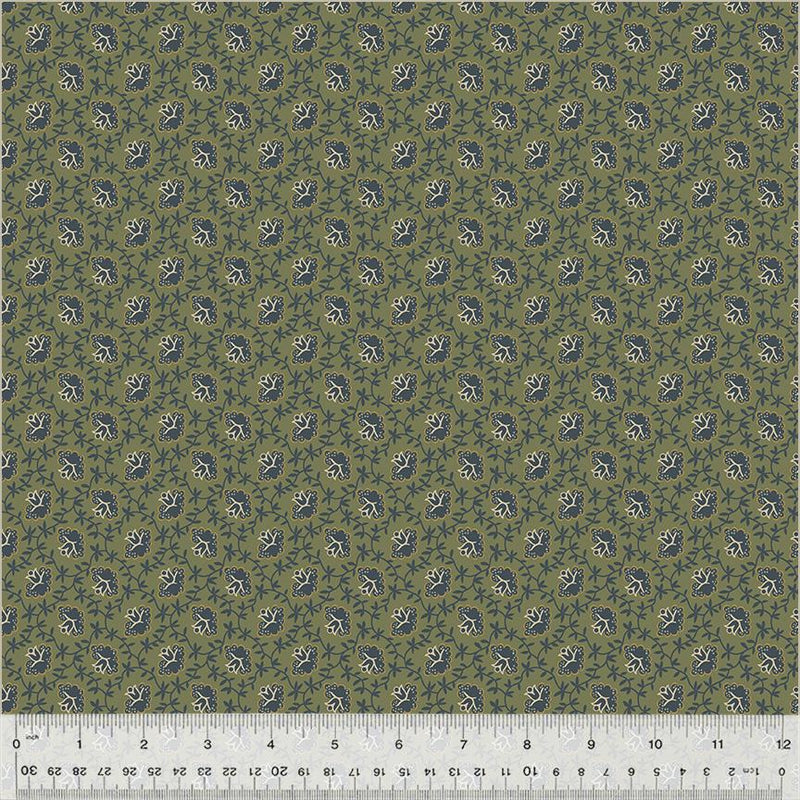 WHM Garden Tale Intertwine - 53830-23 Olive - Cotton Fabric